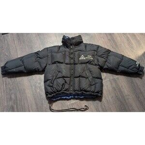 Bear Mountain Puffer Down Parka Kids Full Zip Reversible Black And Blue